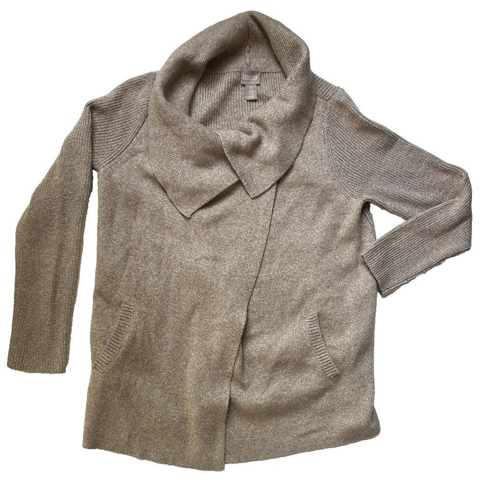 Chico's Cowl Neck Sweater Closet Staple Effortless Old Money Size S/M